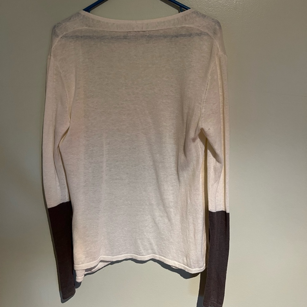 Horny Toad cream and grey open sweater